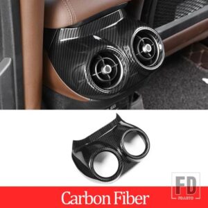 アルファロメオ STELVIO 2017-2020 ABS カーボンマットカーアクセサリーリア排気ベント装飾フレームカーアクセサリー - Style A Carbon