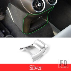 アルファロメオ STELVIO 2017-2020 ABS カーボンマットカーアクセサリーリア排気ベント装飾フレームカーアクセサリー - Style B Silver