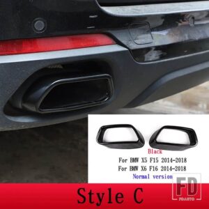 BMW X5 F15 G05 X6 F16 X7 G07 2014-2021 M スポーツバージョンパイプ喉排気出力テールフレームトリムカバーカーアクセサリー - Style C Black