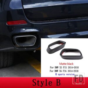 BMW X5 F15 G05 X6 F16 X7 G07 2014-2021 M スポーツバージョンパイプ喉排気出力テールフレームトリムカバーカーアクセサリー - Style B Matte black