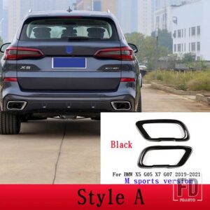 BMW X5 F15 G05 X6 F16 X7 G07 2014-2021 M スポーツバージョンパイプ喉排気出力テールフレームトリムカバーカーアクセサリー - Style A Black