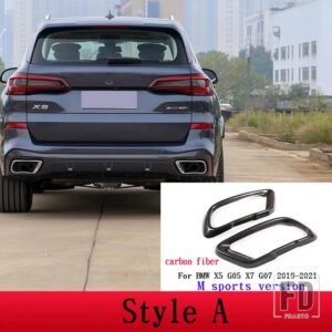 BMW X5 F15 G05 X6 F16 X7 G07 2014-2021 M スポーツバージョンパイプ喉排気出力テールフレームトリムカバーカーアクセサリー - Style A carbon fiber