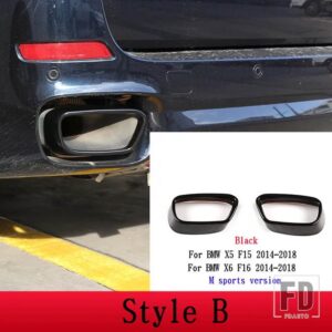 BMW X5 F15 G05 X6 F16 X7 G07 2014-2021 M スポーツバージョンパイプ喉排気出力テールフレームトリムカバーカーアクセサリー - Style B Black