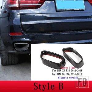 BMW X5 F15 G05 X6 F16 X7 G07 2014-2021 M スポーツバージョンパイプ喉排気出力テールフレームトリムカバーカーアクセサリー - Style B-Carbon Fiber