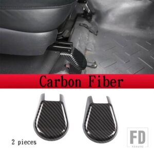 トヨタ FJ クルーザー 2007-2021 ABS カーボン/黒フロントシートベースカバートリムインテリアアクセサリー - carbon fiber 2 pcs