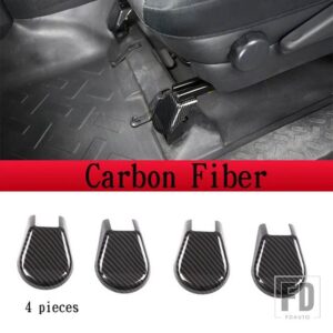 トヨタ FJ クルーザー 2007-2021 ABS カーボン/黒フロントシートベースカバートリムインテリアアクセサリー - carbon fiber 4 pcs