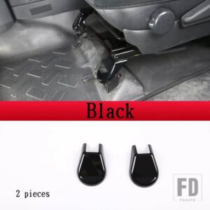 トヨタ FJ クルーザー 2007-2021 ABS カーボン/黒フロントシートベースカバートリムインテリアアクセサリー - Black 2 PCS