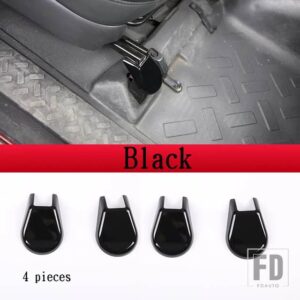 トヨタ FJ クルーザー 2007-2021 ABS カーボン/黒フロントシートベースカバートリムインテリアアクセサリー - Black 4 PCS