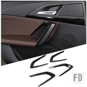 BMW ABS ブラック X1 U10 U11 2023-2024 インテリアキットステアリングホイールダッシュボードコンソールギアシフトパネルカバートリムステッカ - Style 7