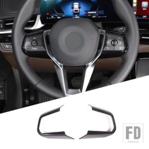 BMW ABS ブラック X1 U10 U11 2023-2024 インテリアキットステアリングホイールダッシュボードコンソールギアシフトパネルカバートリムステッカ - style 3