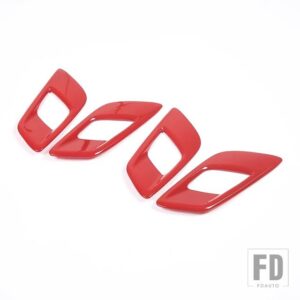 フォード レンジャー WILDTRAK 2015-2022 ABS カーボン/レッド車内ハンドル装飾フレームステッカーインテリアアクセサリー - Red