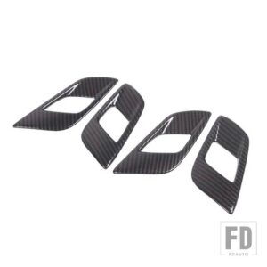 フォード レンジャー WILDTRAK 2015-2022 ABS カーボン/レッド車内ハンドル装飾フレームステッカーインテリアアクセサリー - Carbon Fiber