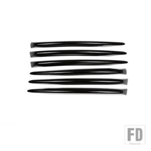 ランドローバー 6個 レンジローバーヴォーグ 2018-2020 ABS クロームフロントフォグランプグリルストリップ装飾ステッカーカーアクセサリー - Black