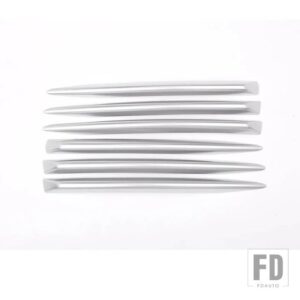 ランドローバー 6個 レンジローバーヴォーグ 2018-2020 ABS クロームフロントフォグランプグリルストリップ装飾ステッカーカーアクセサリー - Silver