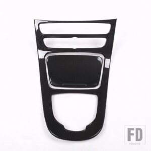 メルセデスベンツ ABS プラスチックグロスブラックスタイルセンターコンソールギアパネルフレームカバートリムステッカー W213 Eクラス 2016 2 - Carbon Fiber