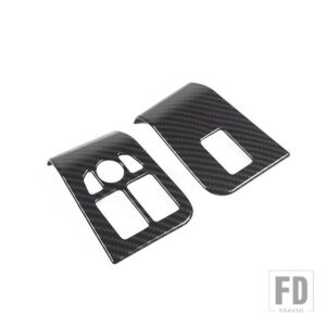 ジャガー ABS カーボン F タイプ 2013-2024 窓ガラスリフトボタン装飾フレームステッカーインテリアアクセサリー - Carbon Fiber