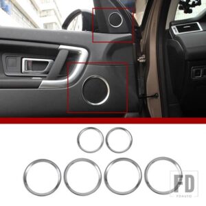 ランドローバー グロスブラックスタイル ABS クロームドアスピーカーリングトリムカーアクセサリーディスカバリースポーツ 15-17 カーアクセサ - 6pcs Silver