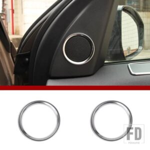 ランドローバー グロスブラックスタイル ABS クロームドアスピーカーリングトリムカーアクセサリーディスカバリースポーツ 15-17 カーアクセサ - 2pcs Silver