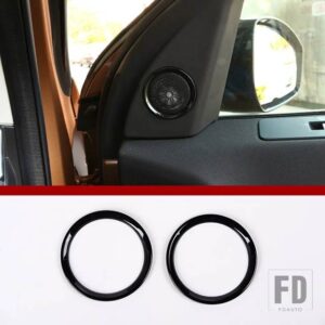 ランドローバー グロスブラックスタイル ABS クロームドアスピーカーリングトリムカーアクセサリーディスカバリースポーツ 15-17 カーアクセサ - 2pcs Gloss black