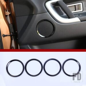 ランドローバー グロスブラックスタイル ABS クロームドアスピーカーリングトリムカーアクセサリーディスカバリースポーツ 15-17 カーアクセサ - 4pcs gloss black