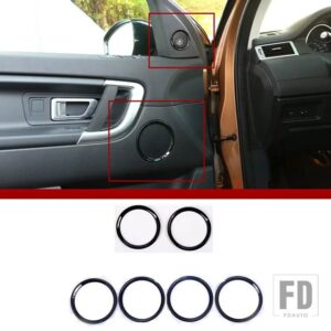 ランドローバー グロスブラックスタイル ABS クロームドアスピーカーリングトリムカーアクセサリーディスカバリースポーツ 15-17 カーアクセサ - 6pcs Gloss black