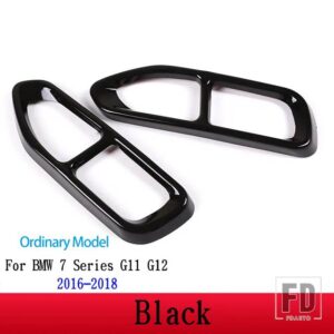 BMW 2個 光沢ステンレスマフラーカバートリム 7シリーズ G11 G12 730 740 750LI 2009-2020 カーアクセサリー - Ordinary 16-184