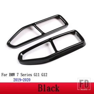 BMW 2個 光沢ステンレスマフラーカバートリム 7シリーズ G11 G12 730 740 750LI 2009-2020 カーアクセサリー - For 2019-20206