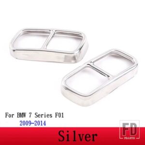BMW 2個 光沢ステンレスマフラーカバートリム 7シリーズ G11 G12 730 740 750LI 2009-2020 カーアクセサリー - For 2009-20142