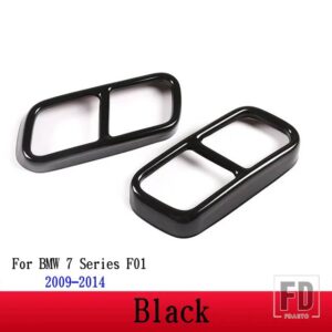 BMW 2個 光沢ステンレスマフラーカバートリム 7シリーズ G11 G12 730 740 750LI 2009-2020 カーアクセサリー - For 2009-20143
