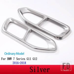 BMW 2個 光沢ステンレスマフラーカバートリム 7シリーズ G11 G12 730 740 750LI 2009-2020 カーアクセサリー - Ordinary 16-18