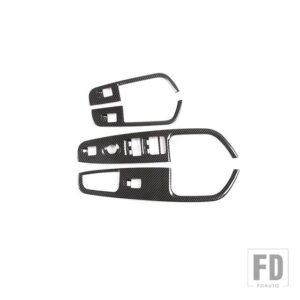 アルファロメオ STELVIO 2017-2020 ABS カーボンウィンドウリフトボタンフレームカバーステッカーカーアクセサリー左ハンドル用 - Carbon Fiber