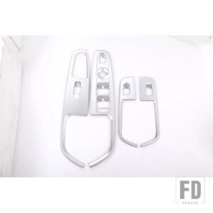 アルファロメオ STELVIO 2017-2020 ABS カーボンウィンドウリフトボタンフレームカバーステッカーカーアクセサリー左ハンドル用 - Silver