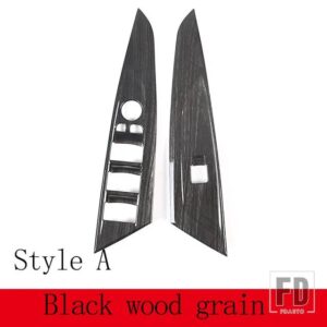 BMW 4シリーズ G22 G23 G26 2020-2023 ABS カーボン/黒窓リフトボタン装飾ステッカーインテリアアクセサリー - Style A Black grain