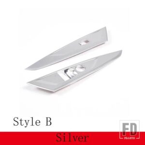 BMW 4シリーズ G22 G23 G26 2020-2023 ABS カーボン/黒窓リフトボタン装飾ステッカーインテリアアクセサリー - Style B Silver