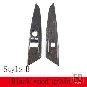 BMW 4シリーズ G22 G23 G26 2020-2023 ABS カーボン/黒窓リフトボタン装飾ステッカーインテリアアクセサリー - Style B Black grain
