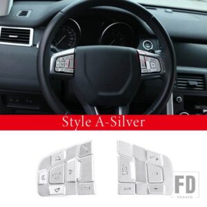 ランドローバー ディスカバリースポーツ 2015-2019 合金ステアリングホイールボタン装飾ステッカーカーアクセサリー - Style A Silver