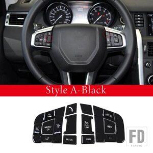 ランドローバー ディスカバリースポーツ 2015-2019 合金ステアリングホイールボタン装飾ステッカーカーアクセサリー - Style A Black