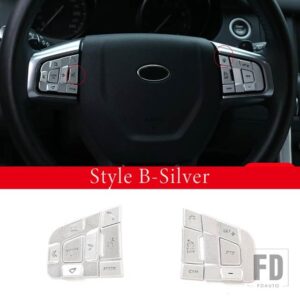 ランドローバー ディスカバリースポーツ 2015-2019 合金ステアリングホイールボタン装飾ステッカーカーアクセサリー - Style B Silver