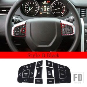 ランドローバー ディスカバリースポーツ 2015-2019 合金ステアリングホイールボタン装飾ステッカーカーアクセサリー - Style B Black