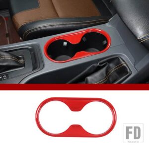フォード レンジャー WILDTRAK 2015-2021 ABS カーボン車内中央制御水カップホルダーパネルステッカーカーアクセサリー - Red