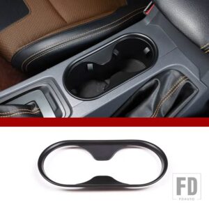 フォード レンジャー WILDTRAK 2015-2021 ABS カーボン車内中央制御水カップホルダーパネルステッカーカーアクセサリー - Matte Black