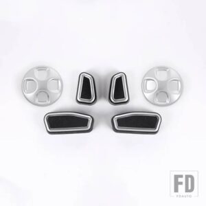 6個 ABS クロームシート調整ボタンカバートリムアルファロメオジュリアステルヴィオ 2017-20 オートアクセサリー - Black Silver