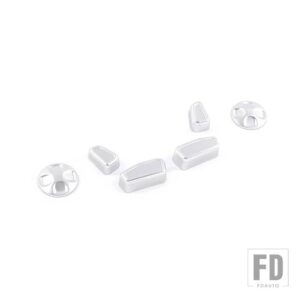 6個 ABS クロームシート調整ボタンカバートリムアルファロメオジュリアステルヴィオ 2017-20 オートアクセサリー - Silver