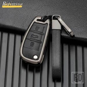 アウディ 合金 + レザーキーケースカバーホルダー A1 A3 A6 A6L Q2 Q3 Q7 TTS R8 S6 RS3 キーシェル FOB カーアクセサリー