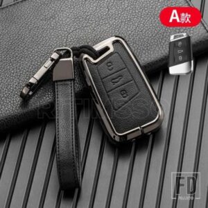 VW メタル + レザーキーケースカバーバッグフォルクスイーゲンパサート B8 MAGOTAN シュコダスーパーブ A7 コディアックシートシェル FOB