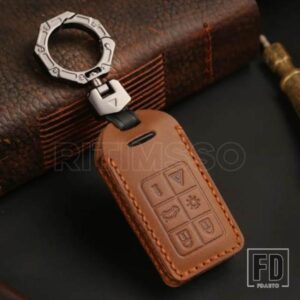 ボルボ 5 6 ボタン革車リモートキー FOB カバーケースホルダーシェルプロテクター XC60 V60 S60 XC70 V40 キーホルダーアクセサリー