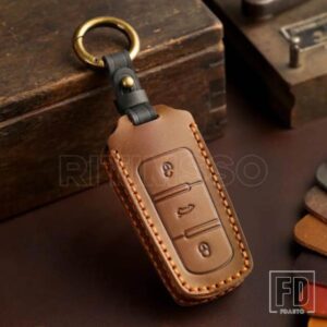 VW 手作り革リモートキーケースカバー CC パサート B6 B7 パサート 3C CC プロテクターキーホルダーアクセサリー