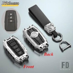 トヨタ 合金 + シリカゲルキーカバーケースシェル FOB プリウスカムリカローラ C-HR CHR RAV4 プラド 2018 キーホルダーアクセサリー