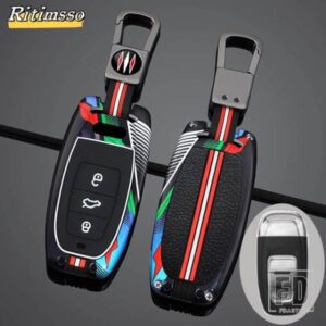 アウディ ファッション合金車リモートスマートキーカバーケースシェル A1 A3 A4 A5 A6 A7 A8 クワトロ Q3 Q5 Q7 2009-2015 アクセサリー
