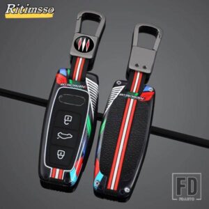 アウディ ファッション合金リモートキーケースカバーシェル A6 A7 A8 E-TRON Q5 Q8 C8 D5 プロテクター FOB カーアクセサリー